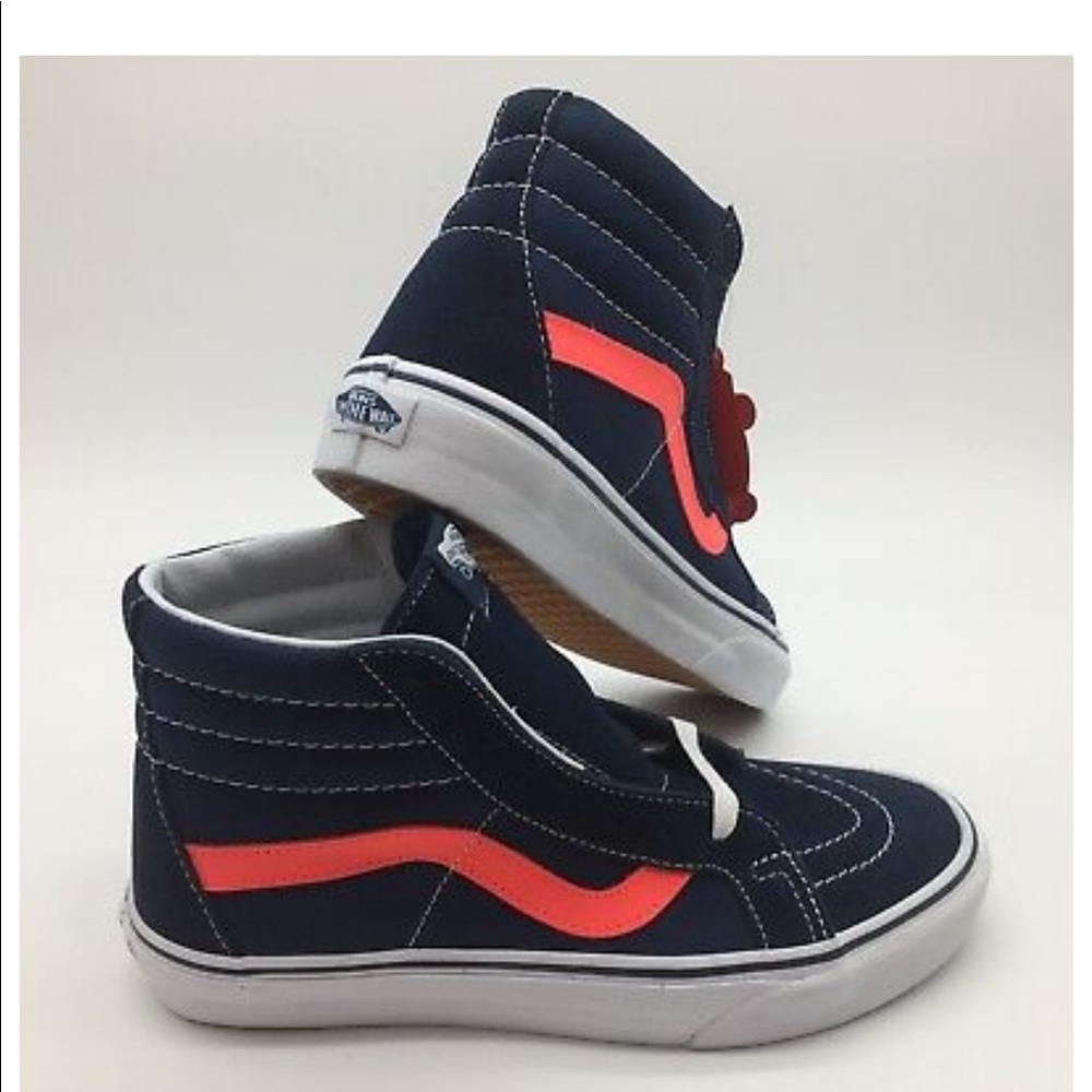 Vans Men's Sk8-Hi Reissue Neon Leather Dress Blue